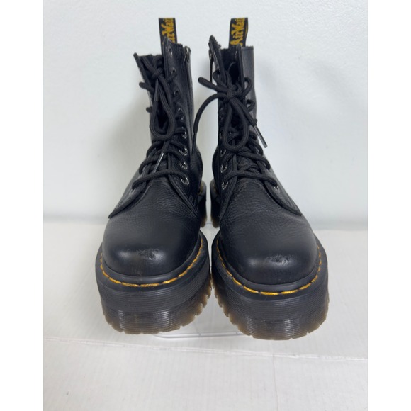 Dr. Martens Jadon III Pisa Leather Platform Boots Womens 5 Black Good Combat Zip - Picture 4 of 11